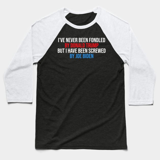 Funny Biden Saying Fondled Baseball T-Shirt by Linda Lisa